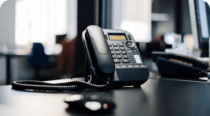 Office telephone on a desk